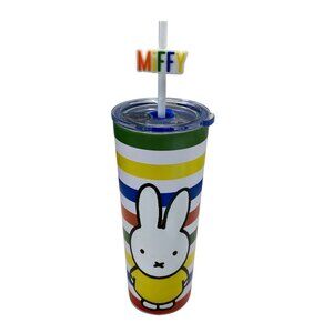 Miffy 20oz Metal Tumbler Rainbow Stripes Cute Bunny Stainless Travel Cup